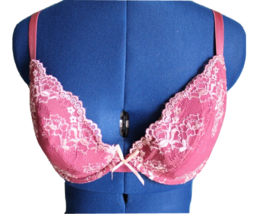 Gilligan &amp; O&#39;Malley Women&#39;s Pink Lightly Lined Lace Underwire Bra ~34DD~... - £9.72 GBP