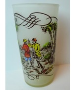 Hunters and Dogs Currier &amp; Ives Frosted Glass Tumblers Collectible 50&#39;s - £6.36 GBP