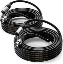 XLR Cable 35ft 2 Packs Premium Balanced Microphone Cable with 3 Pin XLR Male to  - £58.70 GBP