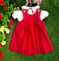 Vintage GOOD LAD RED Pleated White COLLARED DRESS SIZE 4T - EUC - $46.48