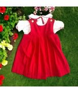 Vintage GOOD LAD RED Pleated White COLLARED DRESS SIZE 4T - EUC - $46.48