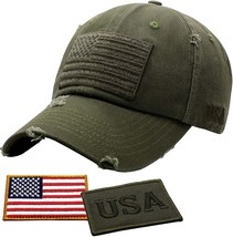 ANTOURAGE American Flag Vintage Tactical for Men &amp; Women +2 Patches- Olive - $19.99