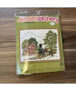 Vintage 1974 Country Depot Crewel Embroidery Kit Sunset Stitchery 2483 S... - €16,43 EUR
