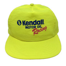 Vintage Kendall Motor Oil Racing Hat Cap Snap Back Yellow Nylon One Size Mens - £14.07 GBP