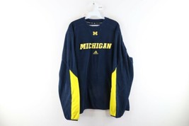 Adidas Mens XL University of Michigan Football Team Issued Fleece Sweater Blue - £51.39 GBP