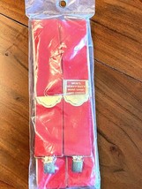 VTG Men&#39;s Suspenders Red With Gold-Tone Metal Clips NIP NEW/OLD Heavy Duty - $22.27