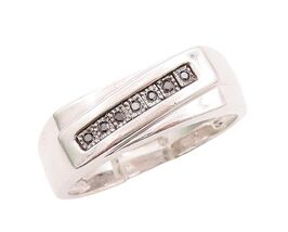 925 Sterling Silver Vintage Ring Designer Inlay Black Diamonds  Sz 12.5 ... - $96.54