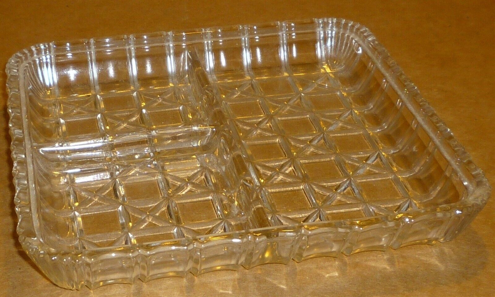 Primary image for LEAD CRYSTAL 3 PART DIVIDED CONDIMENT PLATTER