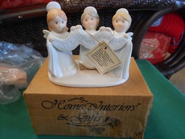 NIB-Beautiful Collectible HOME INTERIORS 3 &quot;Angels&quot; Figure PEACE AND GOO... - $17.41