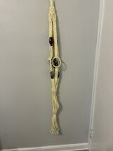 VTG Macrame Plant Hanger with Ceramic Parrots 1970s Cream Cord 50&quot; - $316.56 MXN