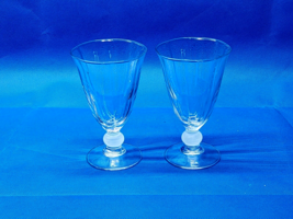 Vintage Bryce Brothers CONTOUR FROST 5½” Ball Stem Beverage Glass - Pair Of 2 - $34.79