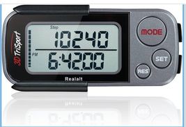 3D Trisport 3D Pedometer By Realalt White Model RTS01 New In Package Sealed - $11.69