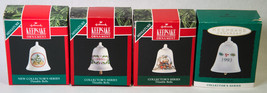 4 Hallmark Collector&#39;s Series Keepsake Miniature Thimble Bells Ornaments 1990s - £7.82 GBP