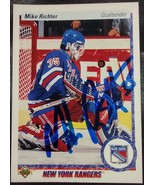 1990-91 Upper Deck Mike Richter #32 Signed Autographed Auto Hockey Card ... - £65.72 GBP