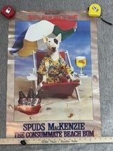 Vintage Bud Light Beer Poster 1986 Spuds MacKenzie Beach Bum Spring Break HOF - $49.49