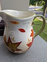 Longaberger Approx 7.5 Inches Tall Fall Foliage Two Quart Large Pitcher - £20.39 GBP