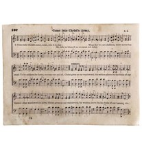 1865 Christ&#39;s Army Victorian Sheet Music Small Page Rare Happy Voices PCBG15A - £19.91 GBP