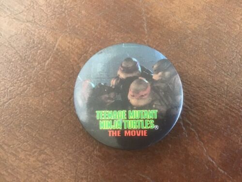 Vintage Pin Teenage Mutant Ninja Turtles Movie Button Group Shot 1990 - $2.25