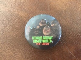 Vintage Pin Teenage Mutant Ninja Turtles Movie Button Group Shot 1990 - £1.71 GBP