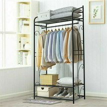 3 Tiers Rail Wire Garment Rack Heavy Duty Coat Rack For Hanging Clothes ... - $62.69