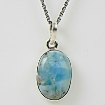 Argent Sterling Larimar Pierre Précieuse Collier Femme Fait Main Soeur Cadeau - £32.41 GBP+