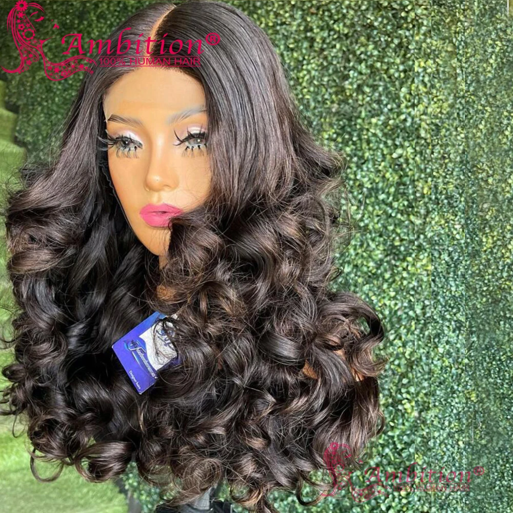 Unprocessed Bouncy Curl Human Hair Glueless Lace Frontal Wigs Preplucked... - £67.73 GBP+