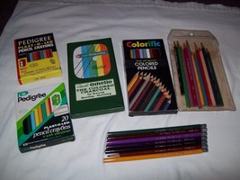 Vintage Lot Colored Pencils Empire Pedigree Swan Carb Othello Colorific Coloray - £15.81 GBP