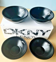Lenox DKNY Urban Impressions Onyx Black Tidbit Dipping Bowls Set/4 Stone... - $28.61