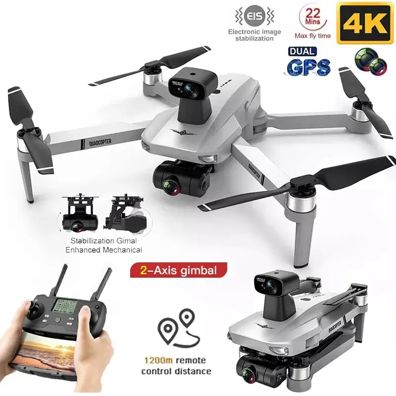 2023 New KF102 MAX Drone 4K Brushless With Professional HD Camera 2-Axis GPS F - £152.77 GBP+