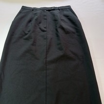 Delicia Back Zipper Women's Black Front Slit Long Skirt Sz 12 Measured Waist 30" image 5