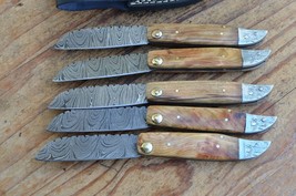 5 damascus custom made beautiful folding knife From The Eagle Collection A2980 - $173.25