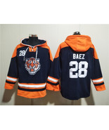 Men&#39;s Detroit Tigers #28 Javier Bez Navy Lace-Up Pullover Hoodie - $75.99