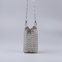 New Design Silver Gold Metal Sequins Chain Woven Bag Women Hollow Evening Bags C - £47.48 GBP