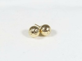 14K Yellow Gold Diamond Cut Ball Earring - £33.33 GBP