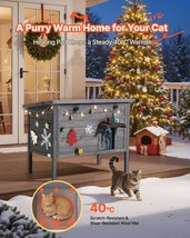 VEVOR Heated Cat House Outdoor Feral Cat Shelter with Heating Pad Waterproof - $162.49