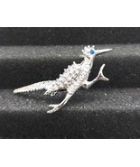 VTG Gerrys Signed Brooch Road Runner Bird Blue Rhinestone Eye Silver Ton... - €8,51 EUR