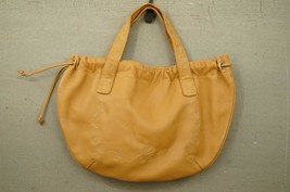 Vintage Original Designer Purse Italy Fina Firenze Tan Leather Vine Stitch Motif - £27.58 GBP