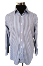 David Donahue Dress Shirt Men&#39;s Size 16 1/2 34/35 Multicolor Stripe Button Front - £17.05 GBP