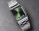 CASIO Men Digital Quartz Casual Watch Classic Dress Green Dial Waterproof Rectan - $106.92