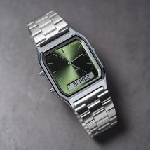CASIO Men Digital Quartz Casual Watch Classic Dress Green Dial Waterproo... - $106.92