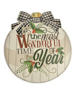 Christmas Placemats Round Set of 4 Vinyl Foam Back Most Wonderful Time O... - $36.23