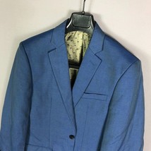 Perry Ellis Blue Slim Fit Notch Lapel Linen Blend Suit Jacket Size 36L - £37.36 GBP