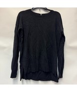 Aqua Cashmere Womens M Black Crew Neck Long Sleeve Sweater NWT O54 - $87.21