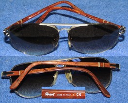Persol 2393-S Sunglasses faux wood grain ear pieces Made in Italy 57mm wide - $170.99