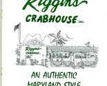 Riggins Crabhouse Menu Maryland Style Lantana Florida 1990s - $17.82