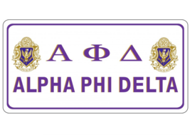 Alpha Phi Delta Fraternity Usa Made Metal License Plate - £22.53 GBP