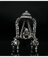 925 sterling silver  Lord Krishna with swing statue figurine puja articl... - $2,213.31 MXN