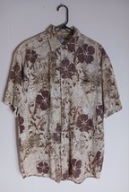 Half MoonBay Hawaiian Tropic Short Sleeve Button Up Shirt Mens Size L - $229.48 MXN