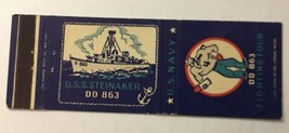Vintage Matchbook Cover Matchcover US Navy USS Steinaker DD 863 - £2.96 GBP
