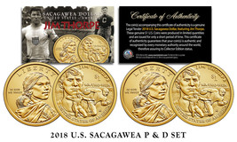 2018 Us Mint Native American Jim Thorpe $1 Dollar Sacagawea 2-Coin Set Both P&D - $12.16